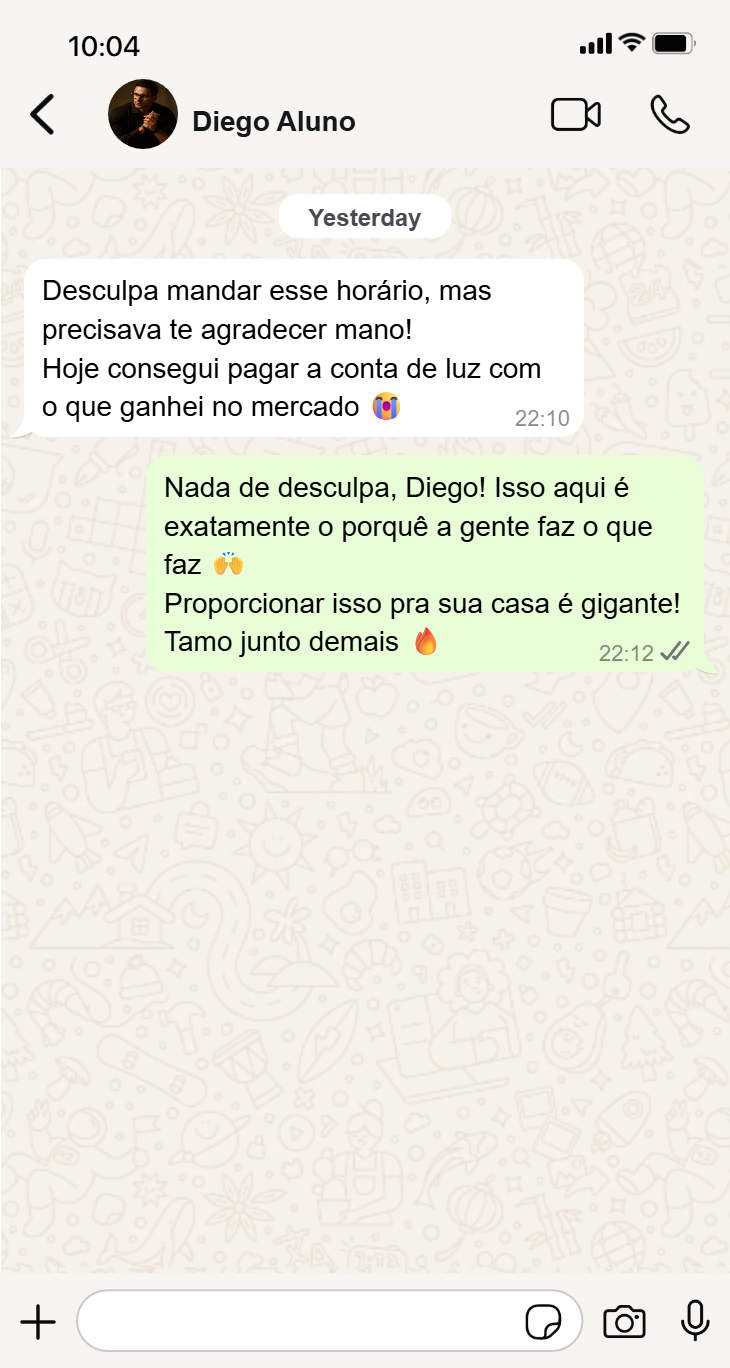 Depoimento de Diego - Pagando conta de luz com lucros