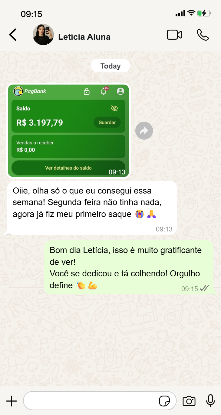 Depoimento de Letícia - Saldo de R$ 3.197,79
